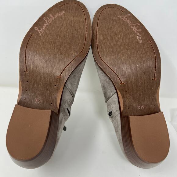 Sam Edelman Petty Ankle Boots Women’s 8W Gray Leather Side Zip Booties - Picture 10 of 11